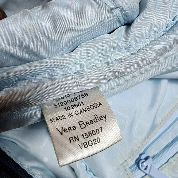 Vera Bradley Straw Mini Backpack Anchors Aweigh Nautical Beach Bag - Picture 10 of 11